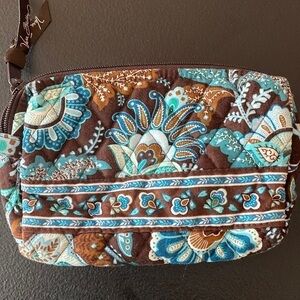 Vera Bradley Floral Quilted Pouch - Brown and Blue